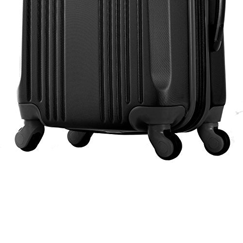Expandable Carry-On Spinner Suitcase with Aluminum Locking System, Purple/Black U848251