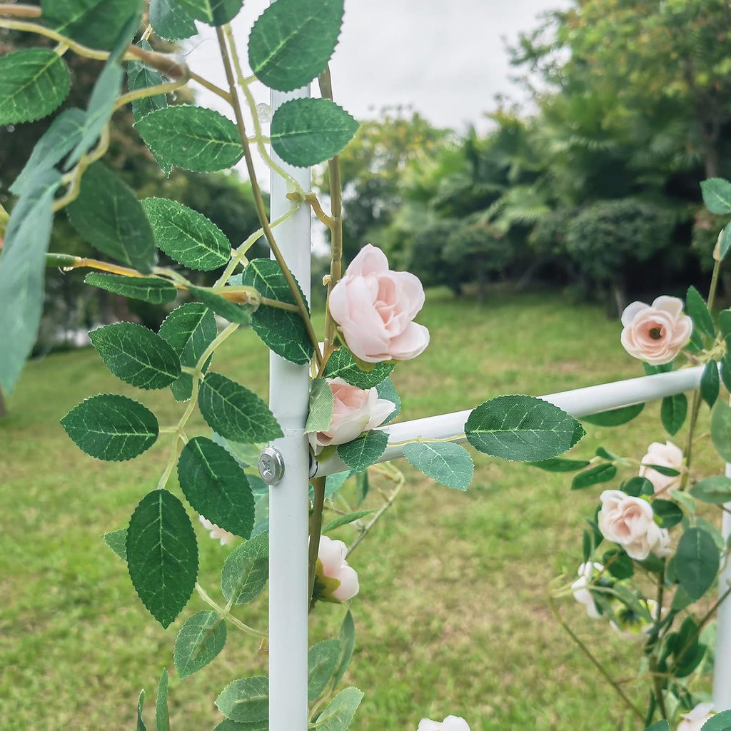 Garden Arch Arbor Trellis for Climbing Plants, White R32554
