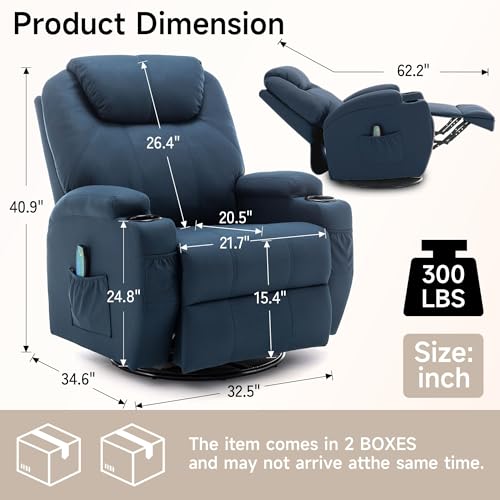 Rocking Recliner Chair with Massage and Heat E368
