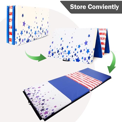 Folding Exercise Gymnastics Mat 4x10x3 Inch with Carrying Handles G881552