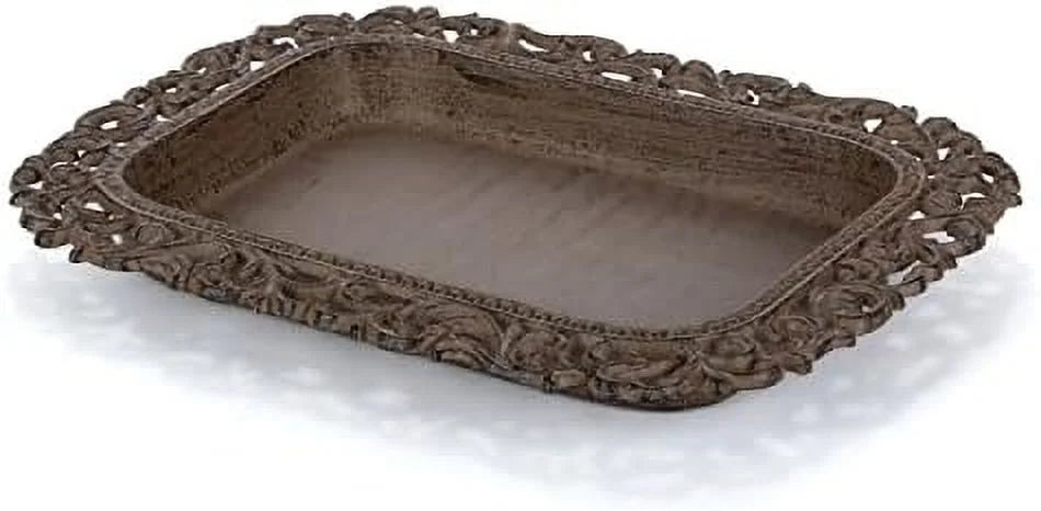 Ceramic Butter Dish with Metal Leaf Design V8413