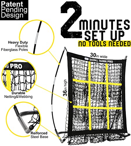 Baseball Softball Pitching Target Net with Strike Zone, Portable with Carry Bag V96125