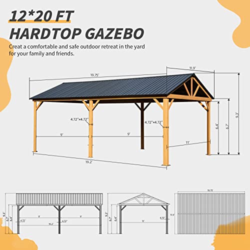 10 x 10 ft Hardtop Gazebo with Netting and Curtains, Galvanized Steel Roof for Patio and Garden X50618