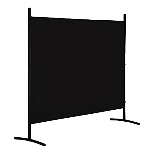 4 Panel Folding Room Divider Privacy Screen with Steel Frame P539789