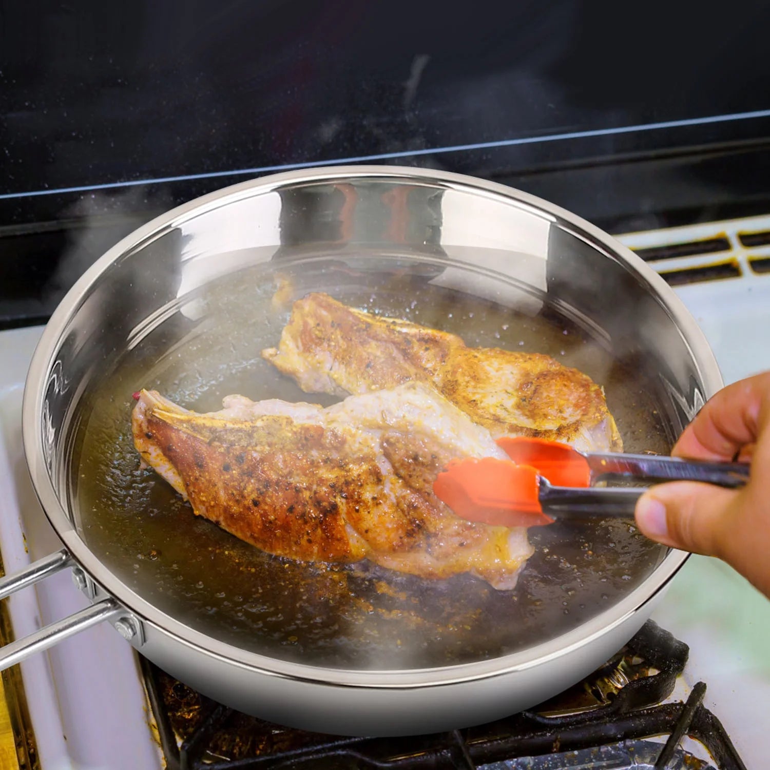 Stainless Steel Cookware Set with Stockpot, Saucepan, and Frying Pan F282203