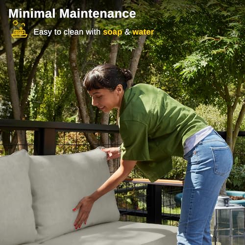 4-Piece Outdoor Patio Set with Sofa and Tempered Glass Table F97509