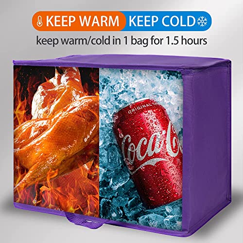 Insulated Food Delivery Bag Hot Cold Meal Carrier Cooler Tote K646948