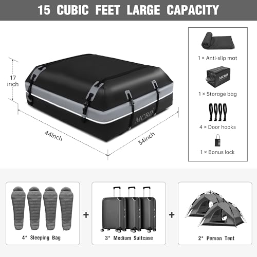Soft-Shell Waterproof Rooftop Cargo Carrier for SUV, 21 Cubic Feet S158395