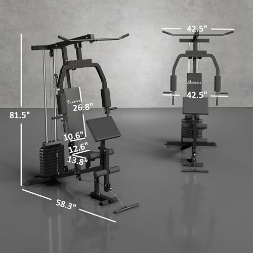 Home Gym System with 99Lbs Weight Stack for Full Body Workout U48999