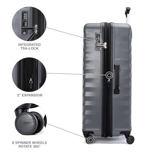 Hardside Expandable Carry-On Luggage with 8 Spinner Wheels and TSA Lock J560758