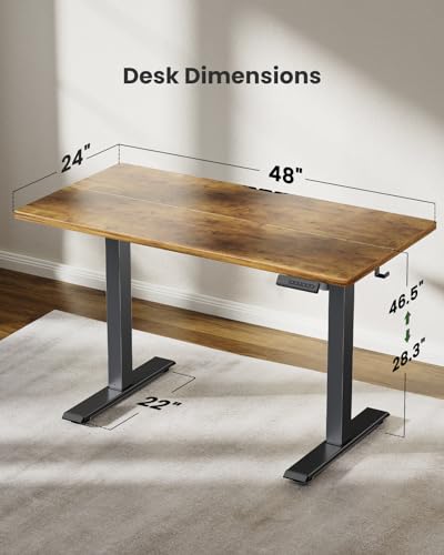 Electric Standing Desk with Drawers, Height Adjustable, Black G366