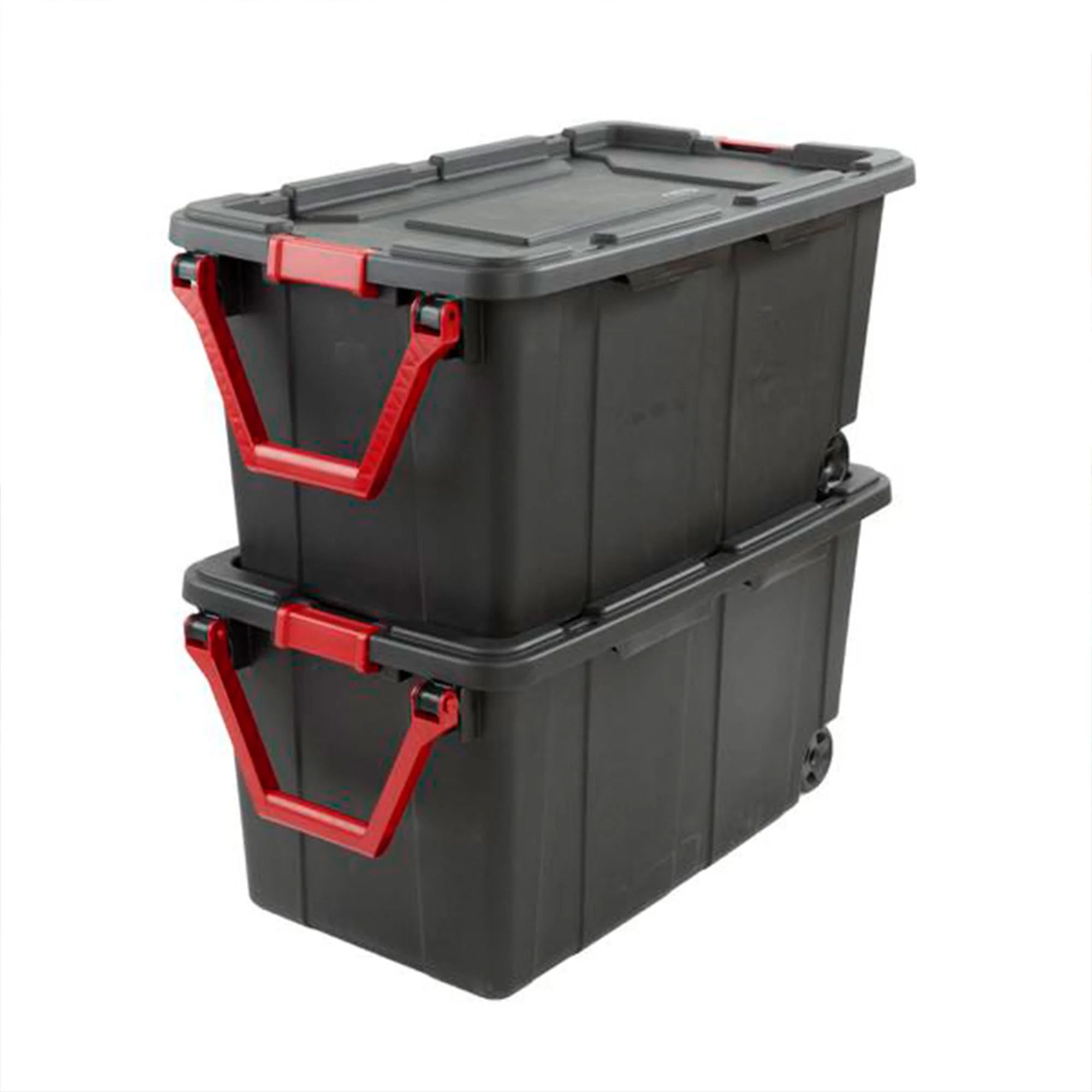 40 Gallon Wheeled Industrial Storage Tote, Black (8 Pack) B695