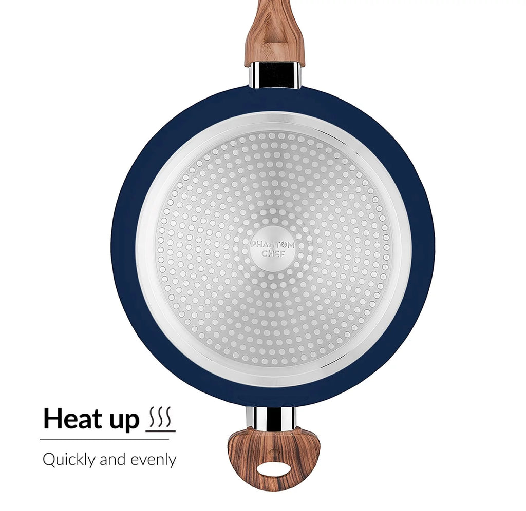 11 inch Deep Fry Pan with Lid, Non-Stick, Wood Handle M769