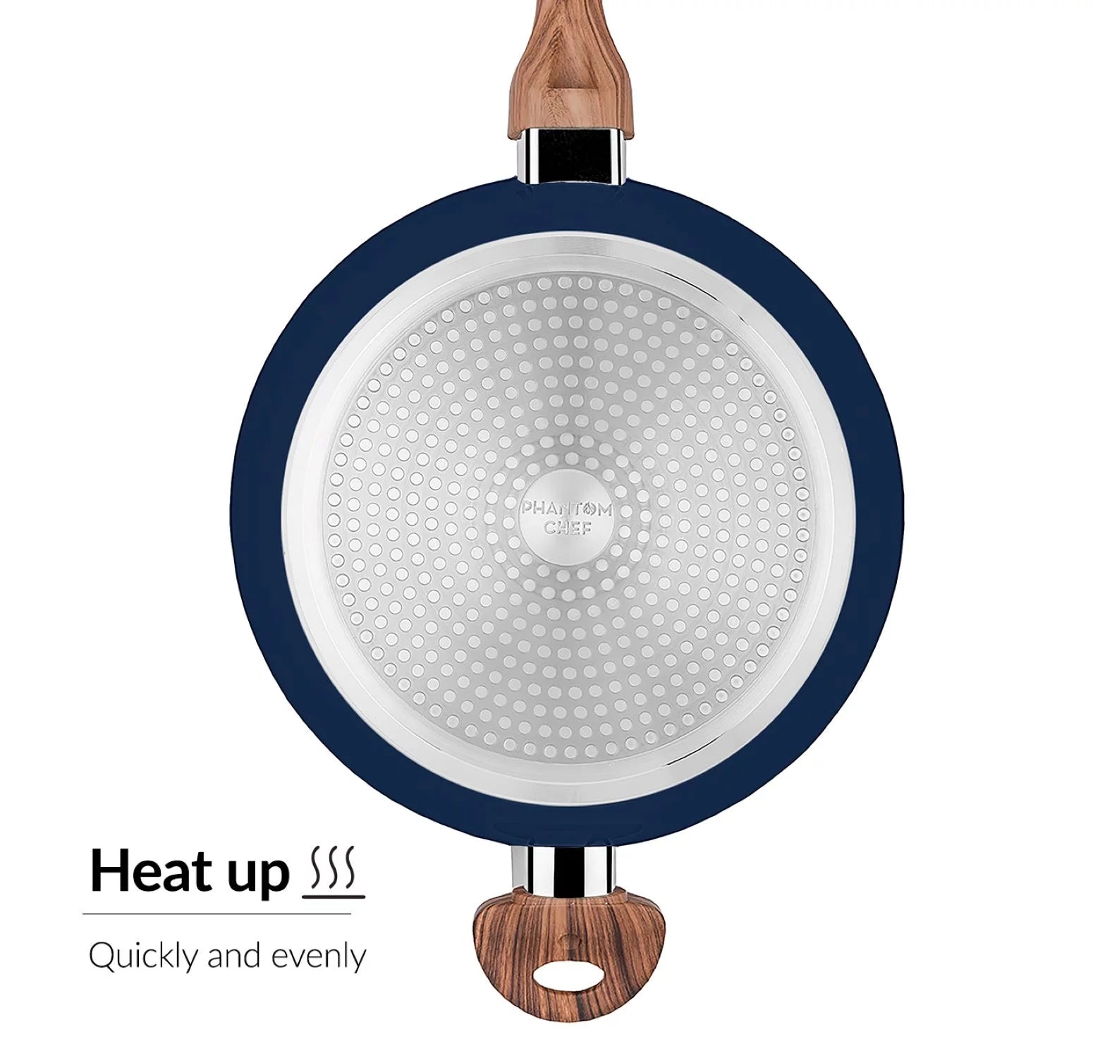 11 inch Deep Fry Pan with Lid, Non-Stick, Wood Handle M769