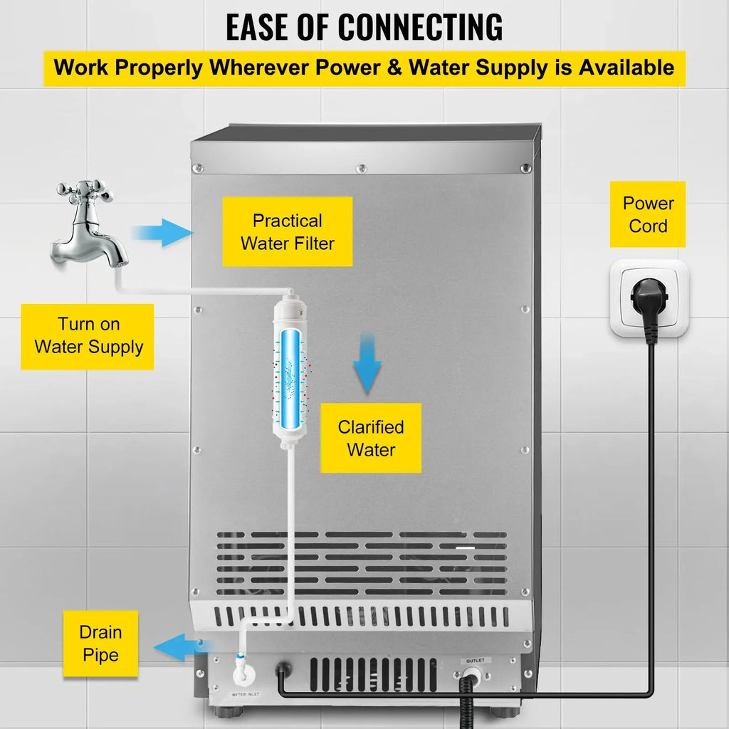Commercial Ice Maker 30KG/24H Countertop Automatic Cube Ice Machine V64744
