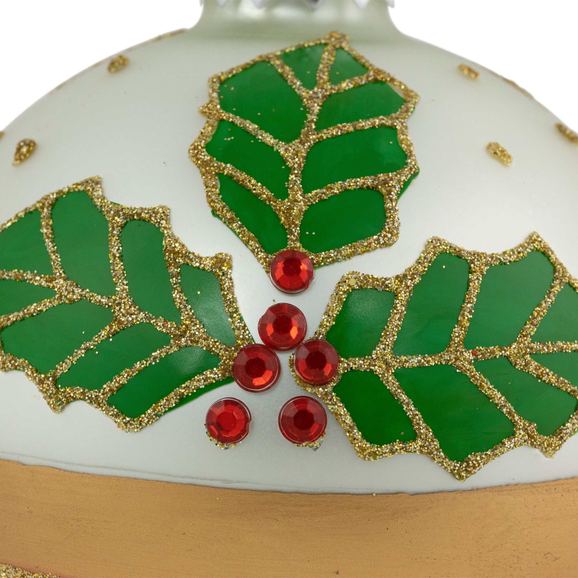 Set of 2 Glittered Christmas Glass Ball Ornaments 4" E23428
