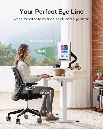 Electric Standing Desk with Drawers, Height Adjustable, Black G366