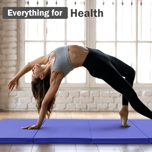 Folding Exercise Gymnastics Mat 4x10x3 Inch with Carrying Handles G881552