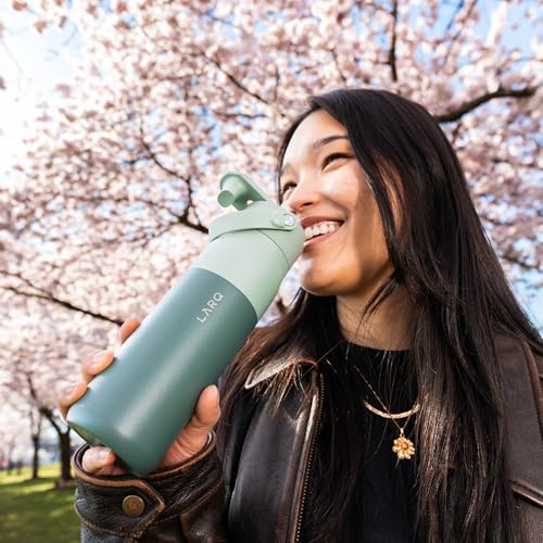 Insulated Stainless Steel Water Bottle 34oz with Silicone Handle L348874