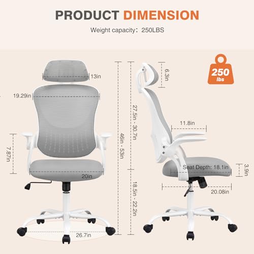 Ergonomic High-Back Mesh Office Chair with Wheels, Pink X2221