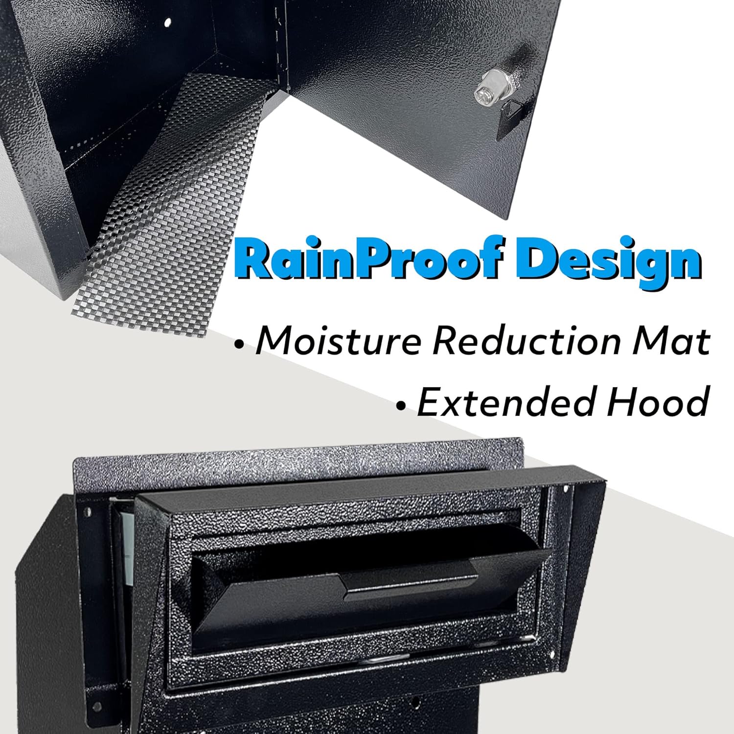 Rainproof Heavy Duty Mailbox Door Drop Box - Galvanized Steel Weatherproof for Keys, Deposit, Mails C393867