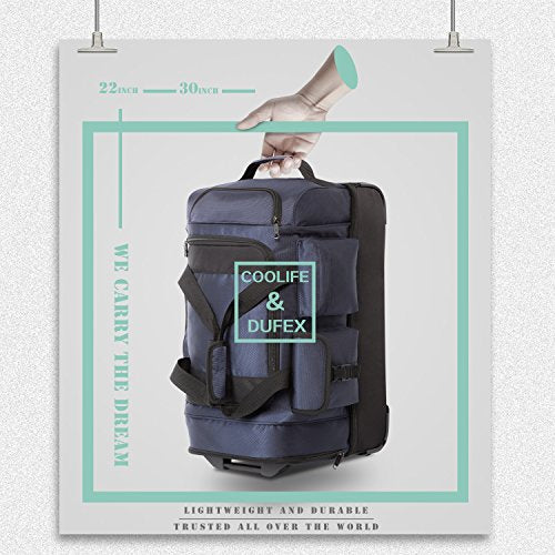 Rolling Duffel Travel Bag with 8 Pockets H1714