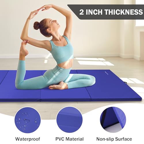 Folding Exercise Mat 4x8 Feet Extra Thick for Gymnastics, MMA, Stretching O287