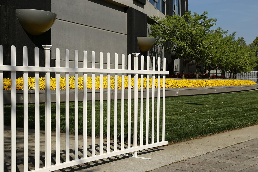Vinyl Picket Fence Kit with Metal Base, White N8570