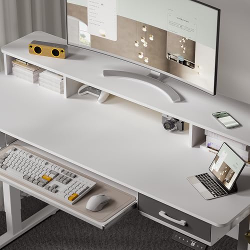 Electric Standing Desk with 2 Drawers, Height Adjustable for Home Office B137