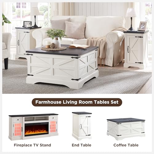 Farmhouse Lift Top Coffee Table with Storage, 36" Wood Square Center Table G51641