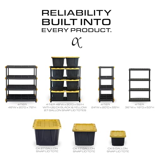 5-Tier Heavy Duty Plastic Storage Shelving Unit, 200lbs per Shelf, Indoor/Outdoor C860