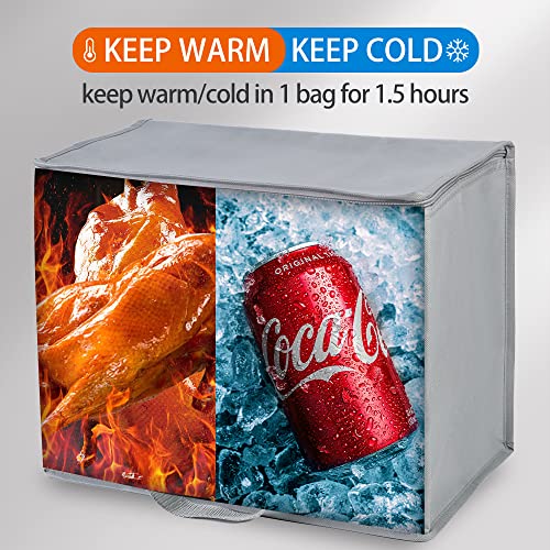 Insulated Food Delivery Bag Hot Cold Meal Carrier Cooler Tote K646948