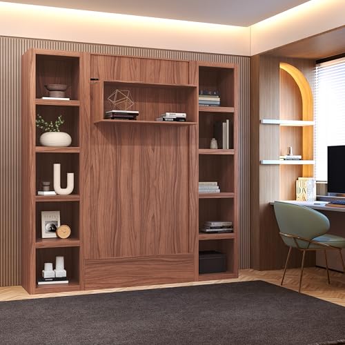 Queen Murphy Wall Bed with Two Bookshelves Y365306