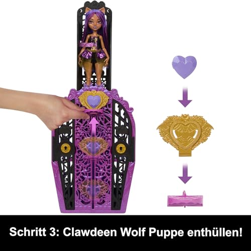 Monster High Skulltimate Secrets Neon Frights Doll & Accessories, Toralei Stripe with Dress-Up Locker & 19+ Surprises R9605