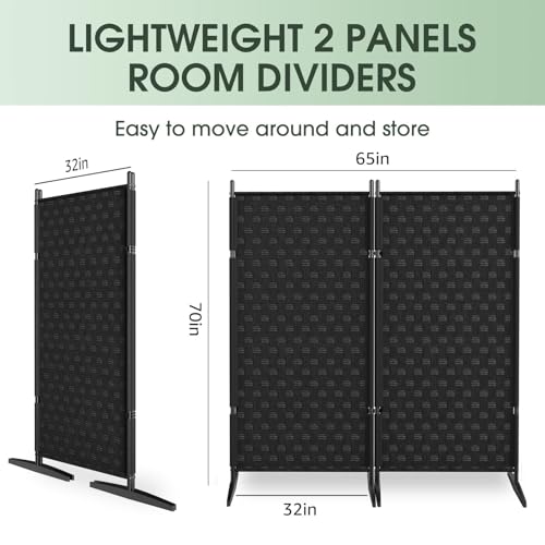 2 Panel Room Divider - Folding Privacy Screen for Indoor Space Separation S513159