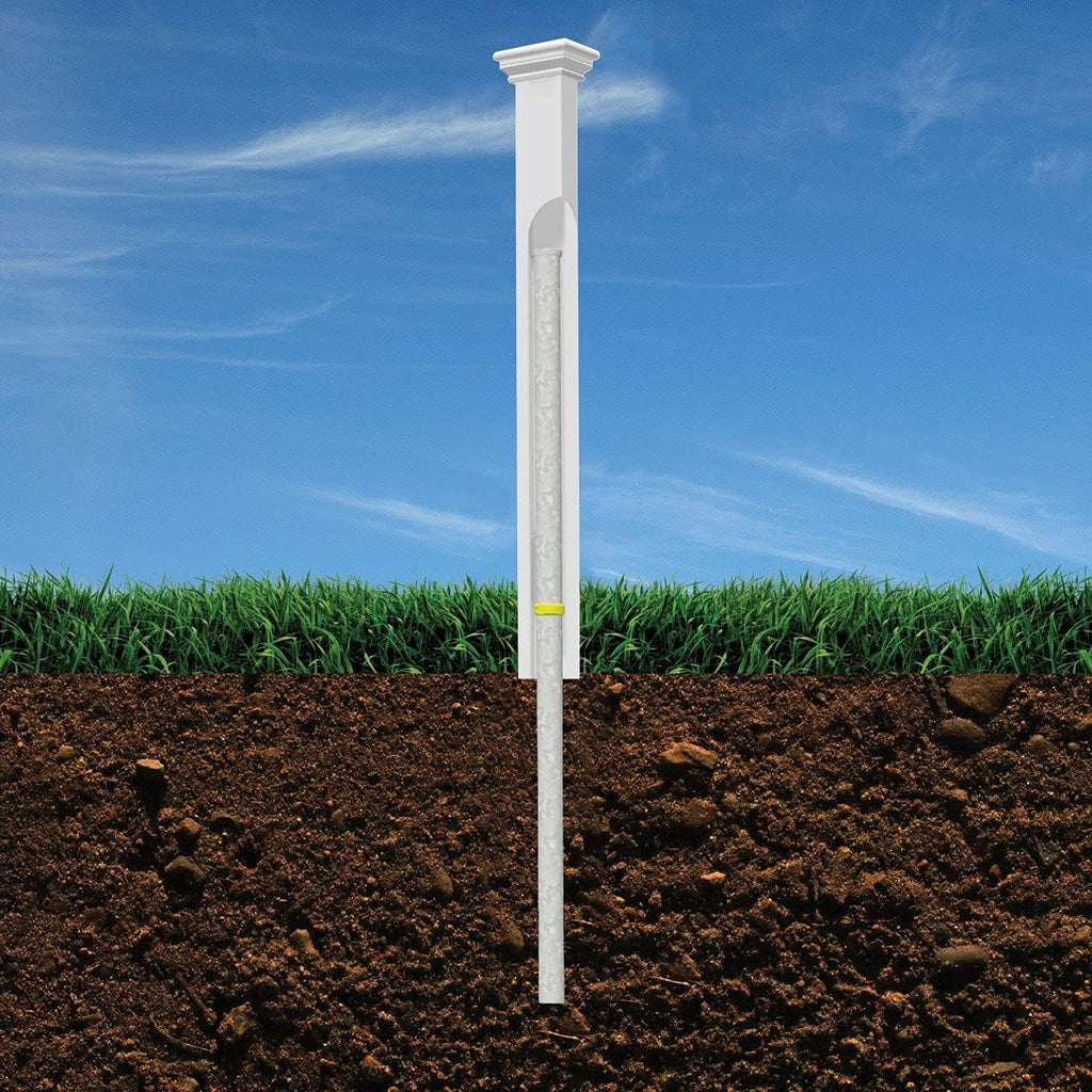 Vinyl Post, 3 ft Tall, White O3006