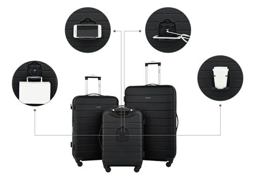 Smart Luggage Set with Cup Holder and USB Port, 20-Inch Carry-On K967