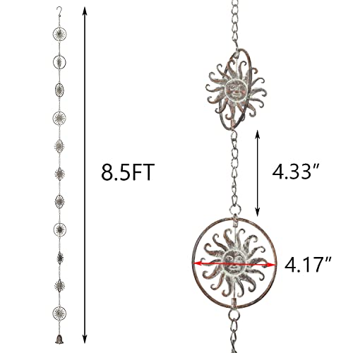 Metal Pinwheel Rain Chain for Gutters Downspouts O899