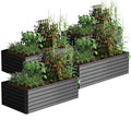 Galvanized Raised Garden Bed 8x4x2ft, Large Metal Planter Box for Vegetables, Flowers, Herbs J9369