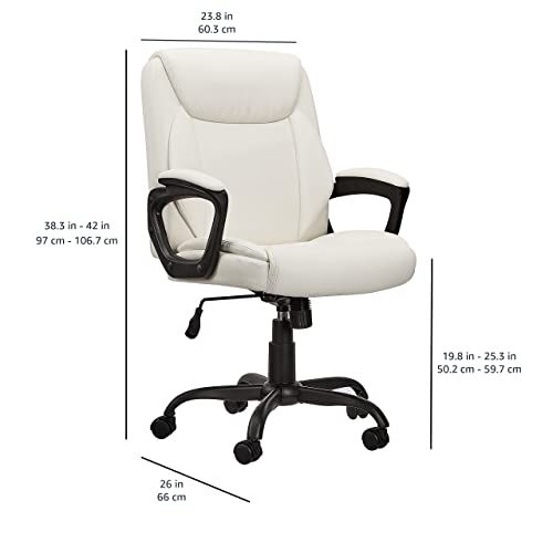 Mid-Back Padded Office Desk Chair with Armrest, Black W8120
