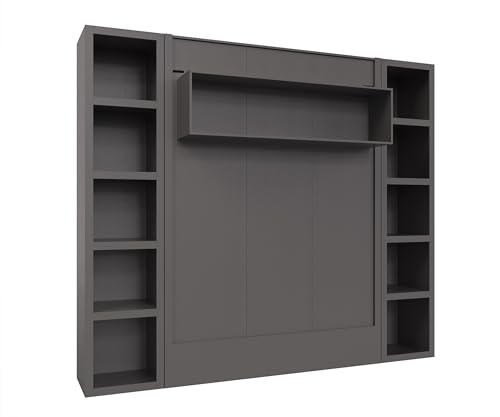 Queen Murphy Wall Bed with Two Bookshelves Y365306