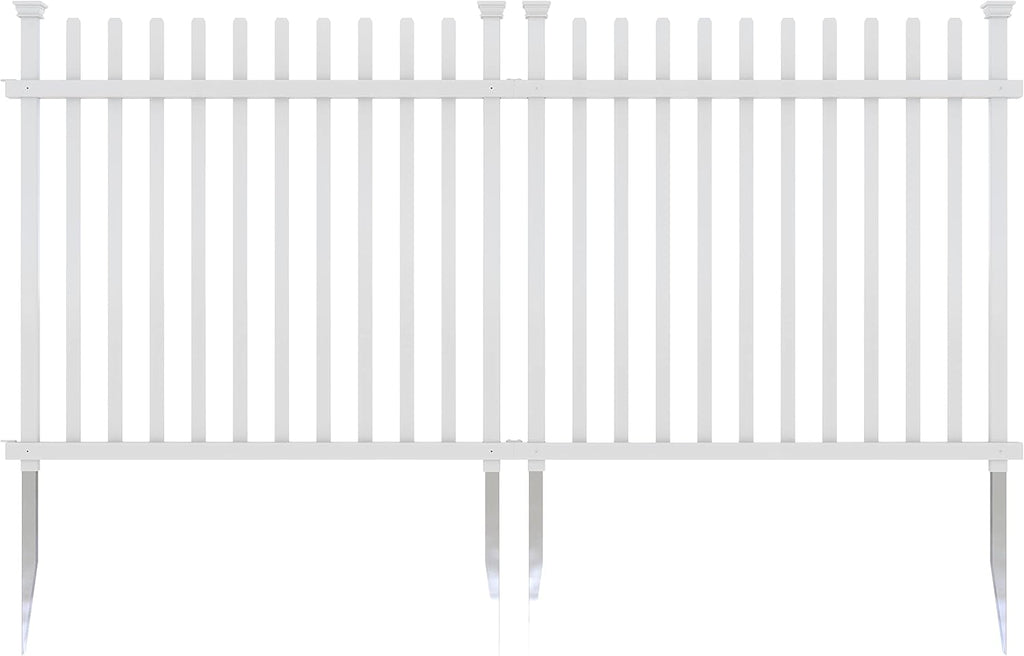 Vinyl Picket Fence 44" W x 41" H 2 Pack with No-Dig Gate Kit 59.7" W x 41.1" H V486