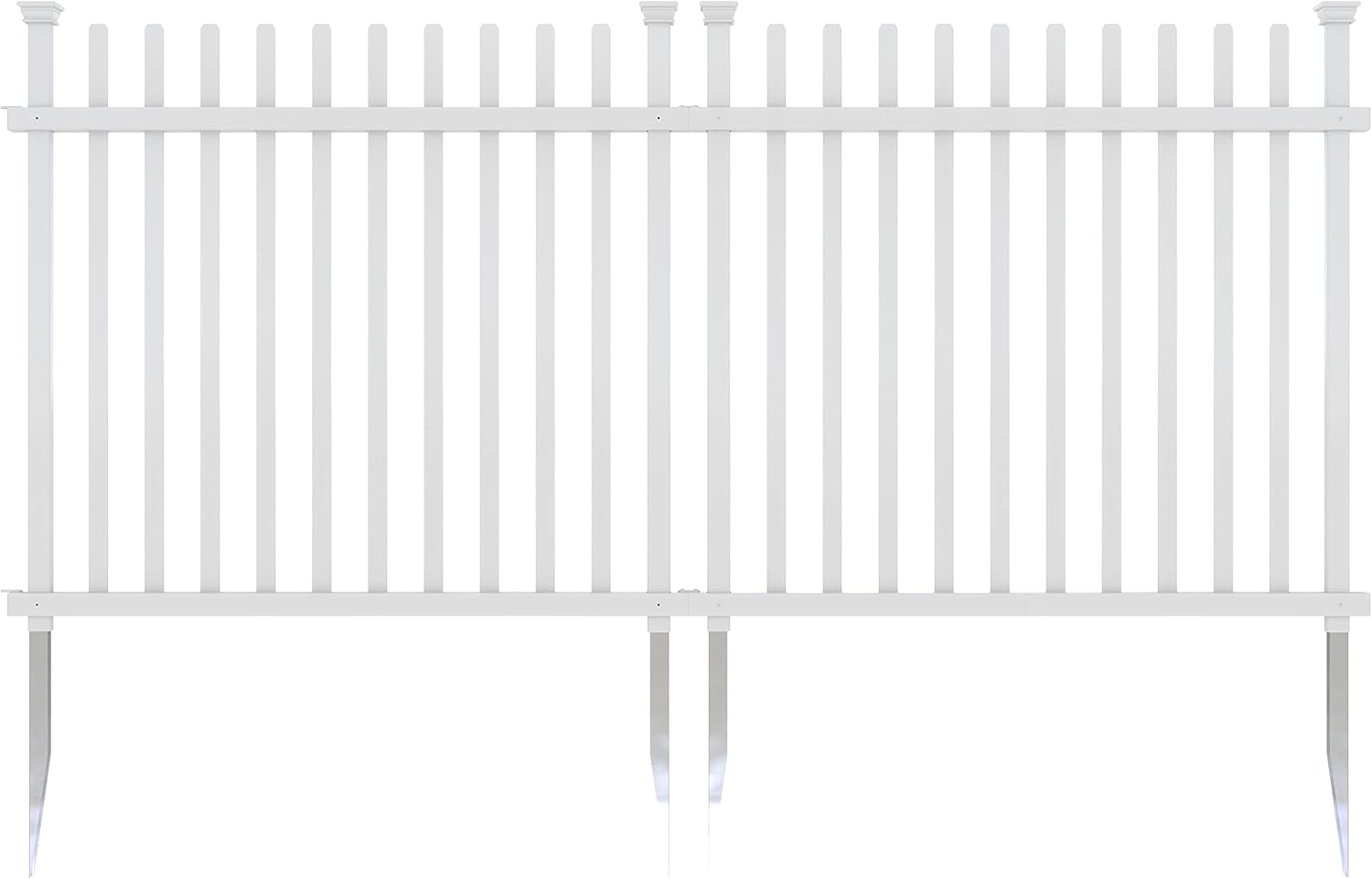 Vinyl Picket Fence 44" W x 41" H 2 Pack with No-Dig Gate Kit 59.7" W x 41.1" H V486