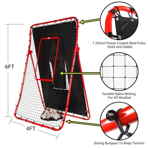 Baseball Rebounder and Pitching Net with Strike Zone O711834