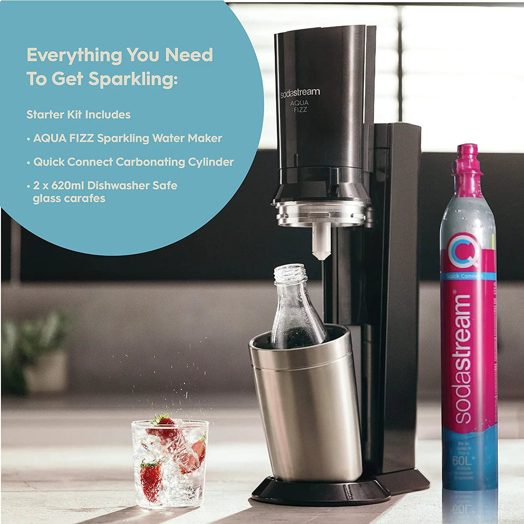 Sparkling Water Maker Kit with CO2 and Glass Carafes D595850