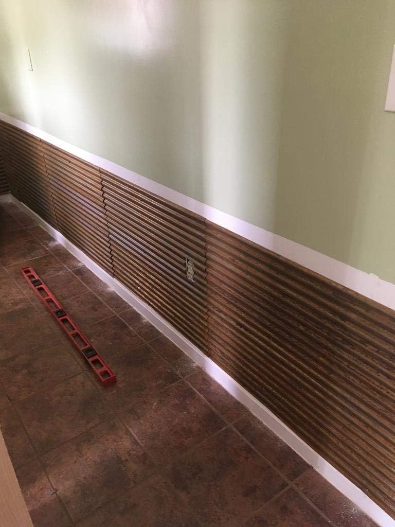 Rustic Corrugated Metal Wainscoting Wall Panels P620080