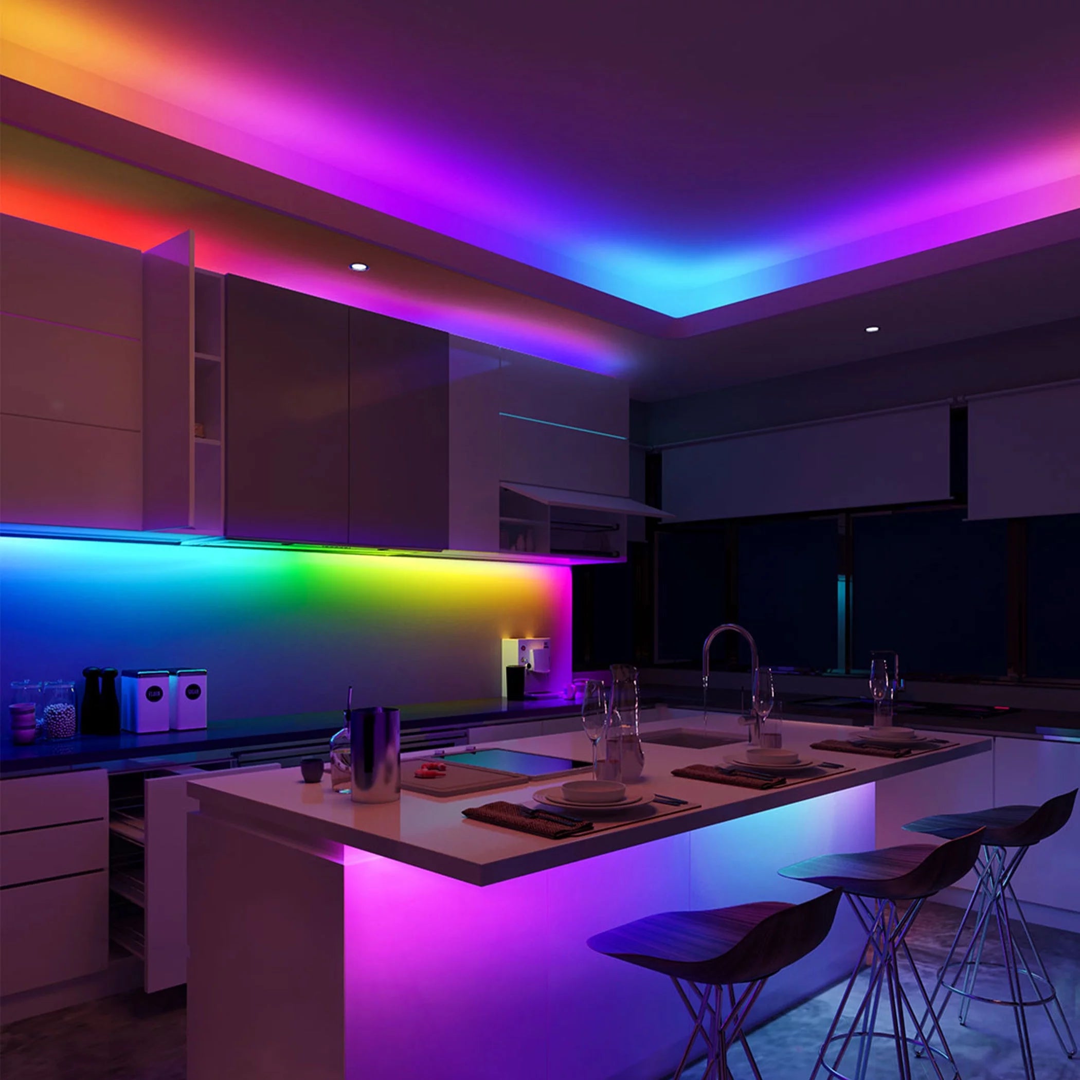 Wi-Fi RGBIC LED Strip Light 9.8ft, App Control, Music Sync, Color Changing for Bedroom R539989