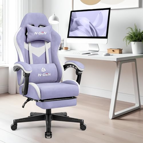 Gaming Chair with Footrest Lumbar Support High Back Recliner Ergonomic Leather Q8605