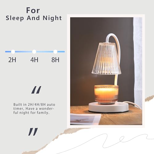 Candle Warmer Lamp with Timer and Dimmer, 2 Bulbs, White P468
