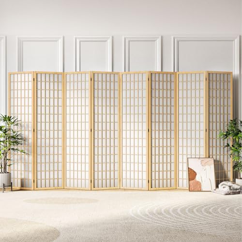 6 Panel Folding Shoji Screen Room Divider, 5.9 Ft, Natural J6469